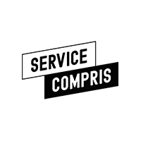 logo Service Compris en noir et blanc